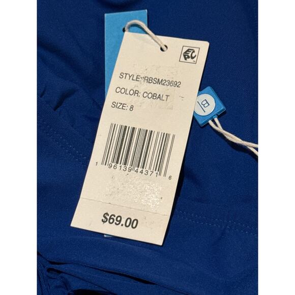 Bleu Rod Beattie Cobalt Behind The Seams Halter Bikini Top 8 NWT - Picture 5 of 5